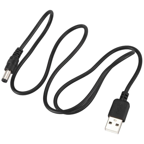 USB 5,5 mm / 2,1 mm 5 V DC -virtajohto (musta, 75 cm) [D]