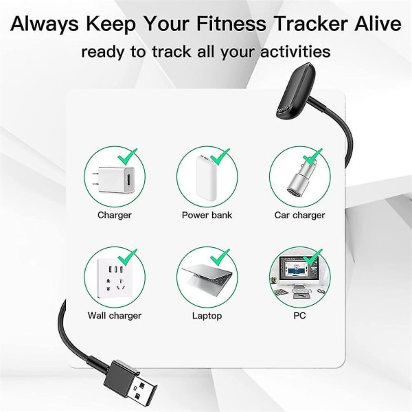 Lader for Fitbit Charge 5/Luxe, Smartklokke Trådløs Magnetisk Rask Lading Kabel [kk]