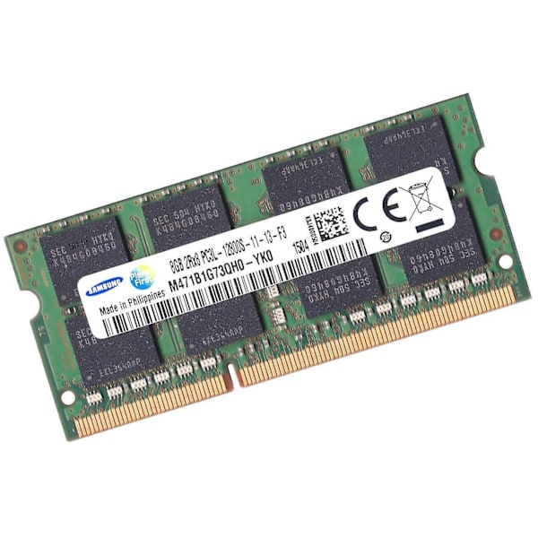 8GB 2Rx8 DDR3 PC3L-12800S 204-stifts 1.35V CL11 Notebook SODIMM Minne RAM för Samsung