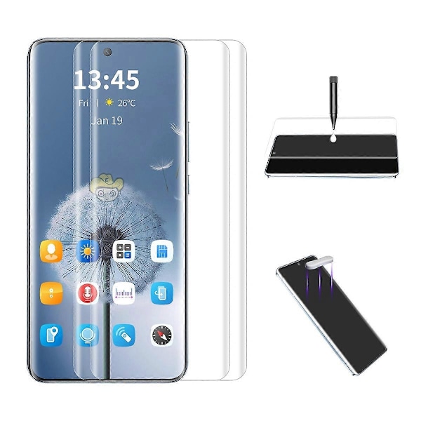 2 stk. skjermbeskytter for Oppo Find X5, buede kanter, UV-sensitiv berøringsfilm [D]
