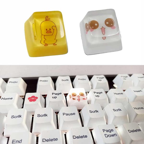 Resin Keycaps High-end Printing Cherry Profile Keycap til Gaming Keyboard DIY[D] A