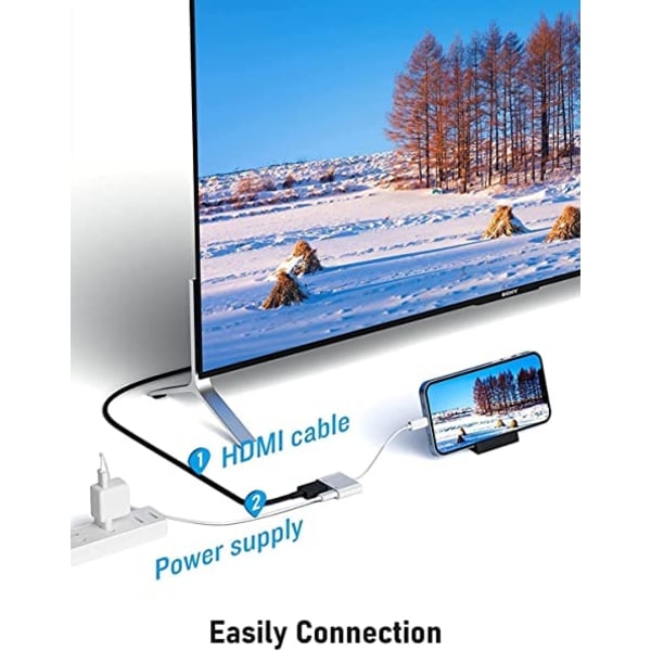 Lightning till HDMI-adapter 1080P Digital AV-adapter Sync