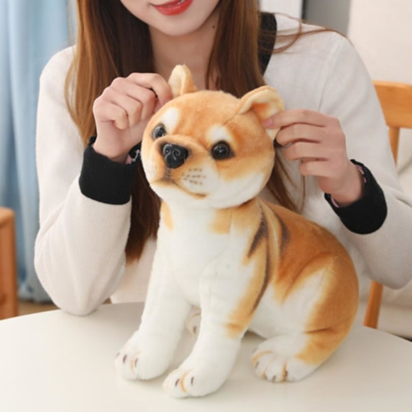 Shiba Inu hundeplyslegetøj ultra blødt ledsagelse nuttet 3D tegneserie Shiba Inu hund polstret plys