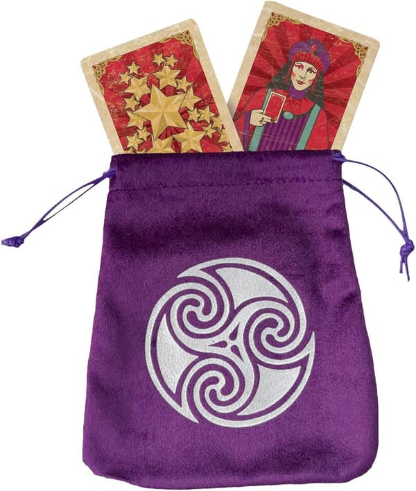 Tarotkort opbevaringspose | Blød fløjl tarotkort opbevaringspose med snorelukning. (D)