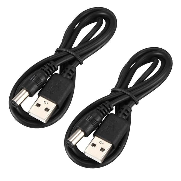 USB 5,5 mm / 2,1 mm 5 V DC -virtajohto (musta, 75 cm) [D]