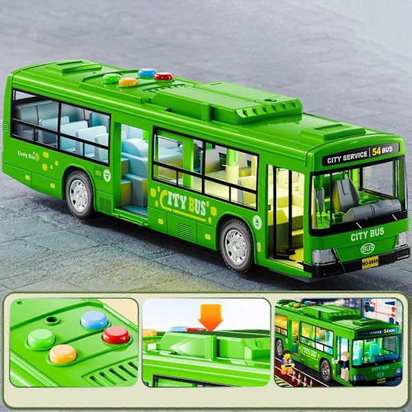 Leksaksbuss för barn, simulering, stor dörröppning, ljus, röst, modell av stadsbuss, simulering, babybuss, leksak, buss, pojke_c24070375