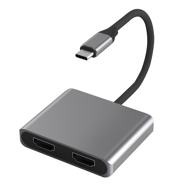 USB-C-hub till dubbla HDMI-kompatibla 4K 60Hz dubbla skärmar, expansionsdocka för typ C