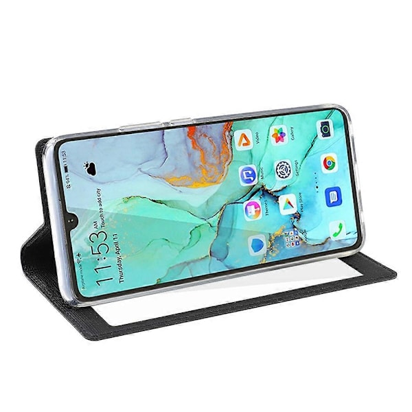 VILI DMX Foldbar Stativ Visningsvindu Lærtelefondeksel for Huawei P30