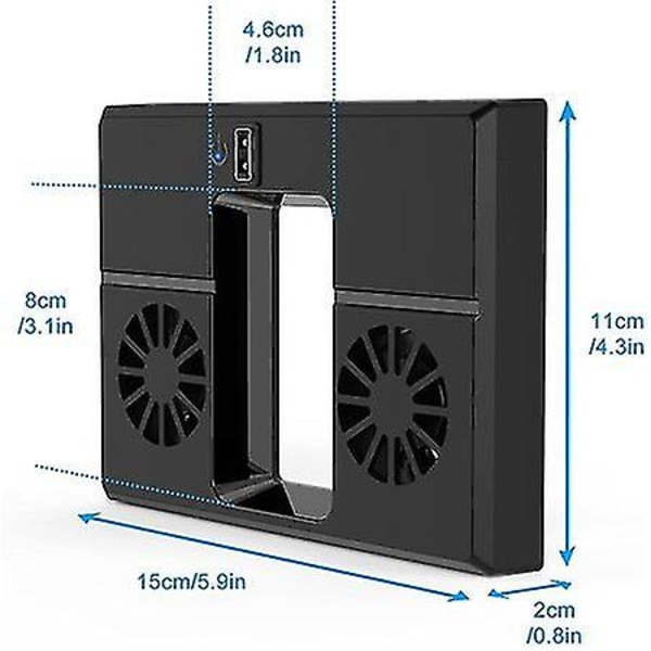 Usb-fläkt för Xbox Series X-konsol, kylsystem för Xbox Series X med 2 fläktar och 2.0 USB-port - Endast för Xbox Series X