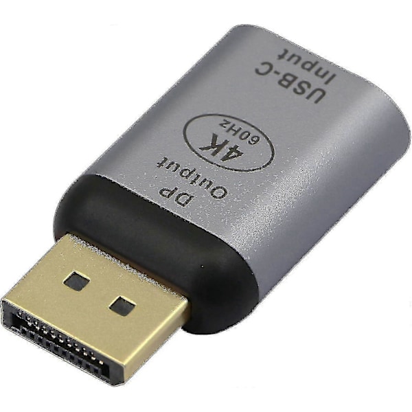 USB-C Hon till DisplayPort-adapter, 4K@60Hz, USB Typ C Hon till DP1.2 Han-konverterare för hem, kontor, t.ex. surfplattor, telefoner, bärbara datorer etc.