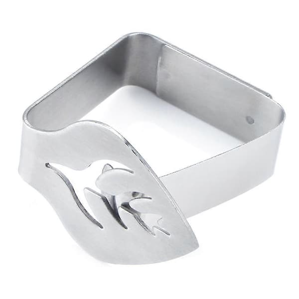 1/4/8/12 stk. Justerbar dukholder i rustfritt stål med blad-design [D] 4 pcs
