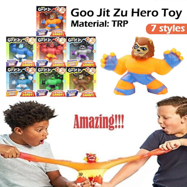 Heroisk Træk Mand Goojit Zu Super Elastisk Action Figur Relief Ælt Stress Legetøj Glad[D] 13*10*4Cm C