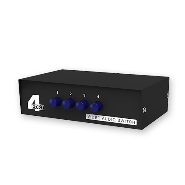 4-Port RCA-komposiittivideo- ja ääni-AV-kytkinvalitsin -jakaja -laatikko 4-suuntainen Fg