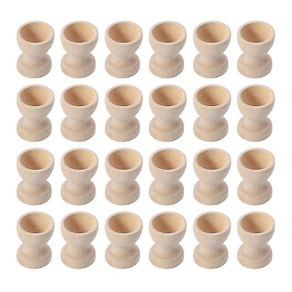 24 st Trääggställ Eggkoppar Äggförvaring Easter Egg Cups För Hemmet