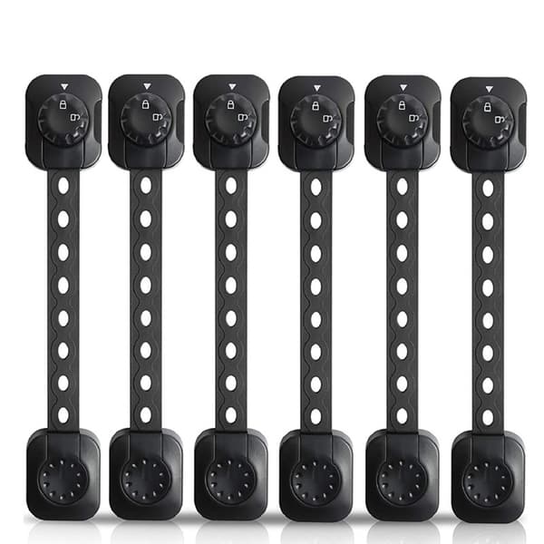 Justerbar Babysäkerhetsgrind, 6-pack Barnsäkra Förvaringsskåp[D]
