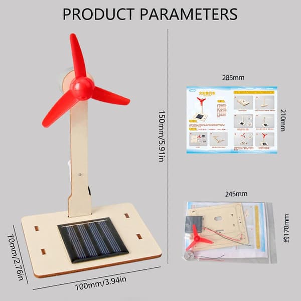 Videnskabelige eksperimentsæt Solenergi Ventilator Model Sæt DIY Fysik Eksperiment Sæt STEM Legetøj Til Klasseundervisning[D] Multicolor
