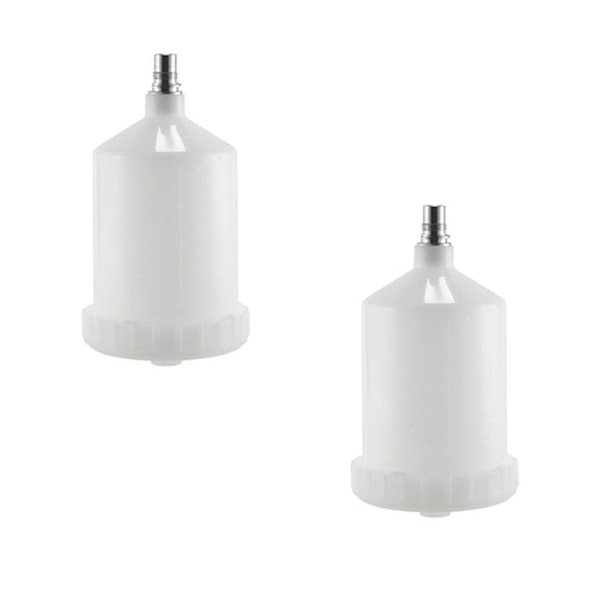 2 st 600 ml Plast Hvlp Färgkoppburk för Sata Sprayer Koppkontakt Jet Färgspruta White
