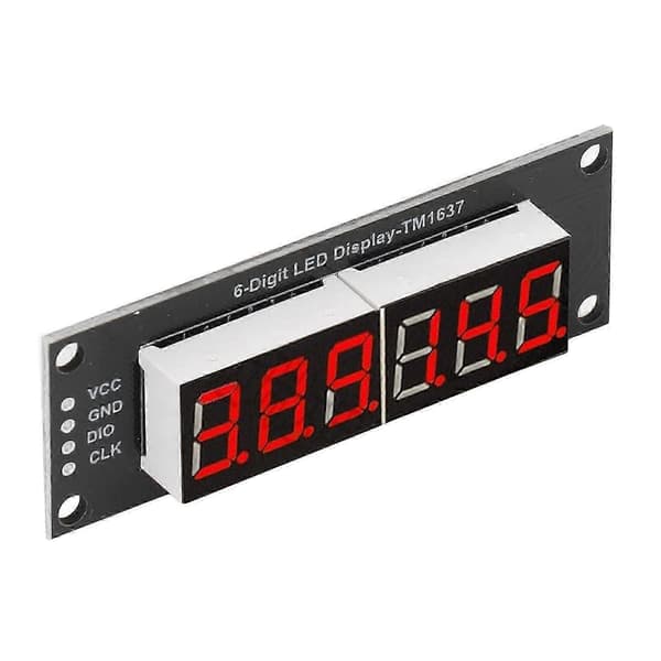6-cifret rør LED segmentdisplay TM1637 driver digitalt optoelektronisk modul rød 0,36in[D]