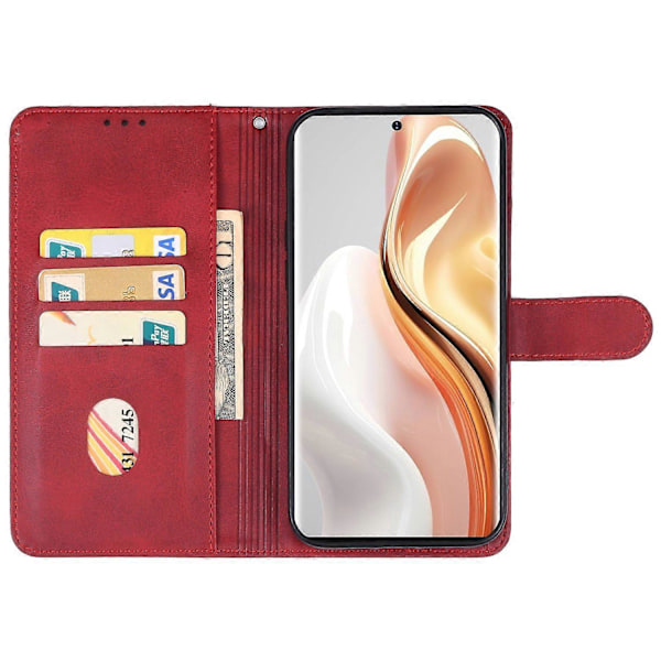 Lærtelefonveske for Ulefone Note 17 Pro Red