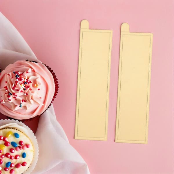 Egg Cake Board Papp Gullfarget for Utstilling 200 stk Mini Rektangulære Plater[D]