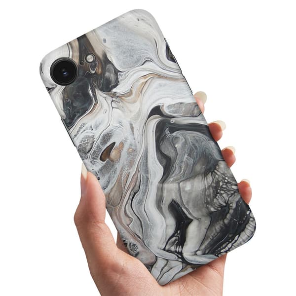 Apple iPhone 16E Gennemsigtigt Cover Marmor Hvid[D] 26