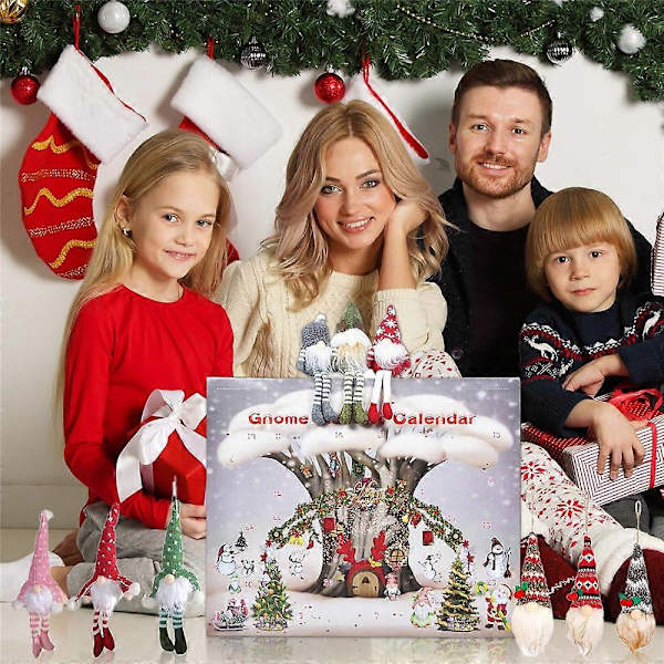 Julekalender med nisse for 2024, 24-dagers julekalender med nisseplysjdyr, julepynt nissegave