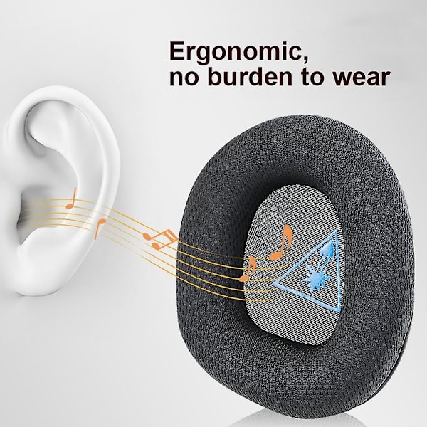 2 st Hörlursöverdrag för Turtle Beach Stealth 600 Gen 2 600 Gen 2 (Blått mönster) Black Net Cloth Blue Pattern