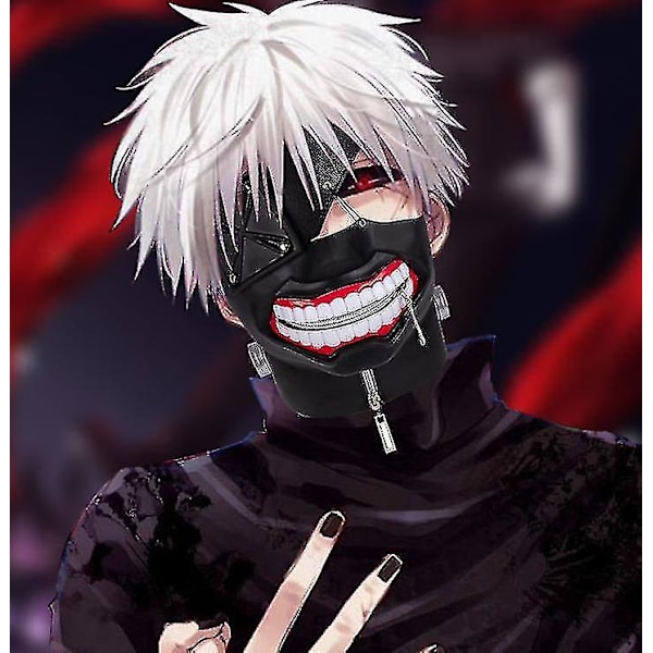 3D Tokyo Ghoul Kaneki Ken Mask för Halloween Kostymfest Dekorationer