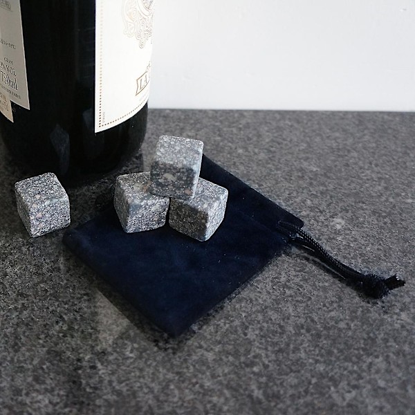 9 stk. Whisky Issten Drikkekøler Terninger Sten & Pose Starlight[D]