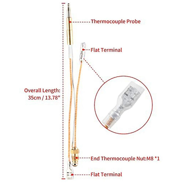 Termoelement og vippebryter egnet for utendørs terrassevarmer Egnet for vinter Termoelement Sen[PB]