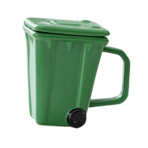 Kaffekopp Daglig Bruk Kopp Bar Tilbehør Vannkopp Kreativ Søppelkasse Krus Søppelbøtte Kopp for Iskaffe Frokost Juice[D] Green
