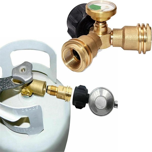 Propanbehållare Adapter Konverterar LP-Tank Serviceventil till QCC1 / Typ 1 Slang eller Regulator