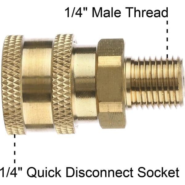 Högtryckstvättkoppling, snabbkoppling, invändig NPT utvändig gänga, 5000 PSI, 1/4 tum, 2-pack[D]