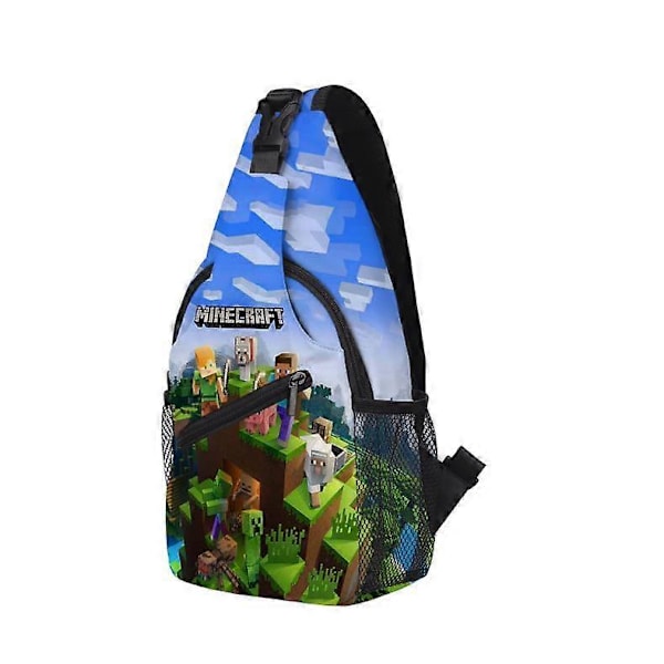 Uusi Minecraft-peli 3D-tulostettu lasten ala- ja yläkoululaisten rintalaukku ristivyölaukku lasten olkalaukku[D] style 2