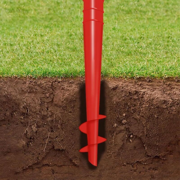 X2 strandparasollbase eller -stativ, spyd, solid, lett, holdbar Rouge 0.05