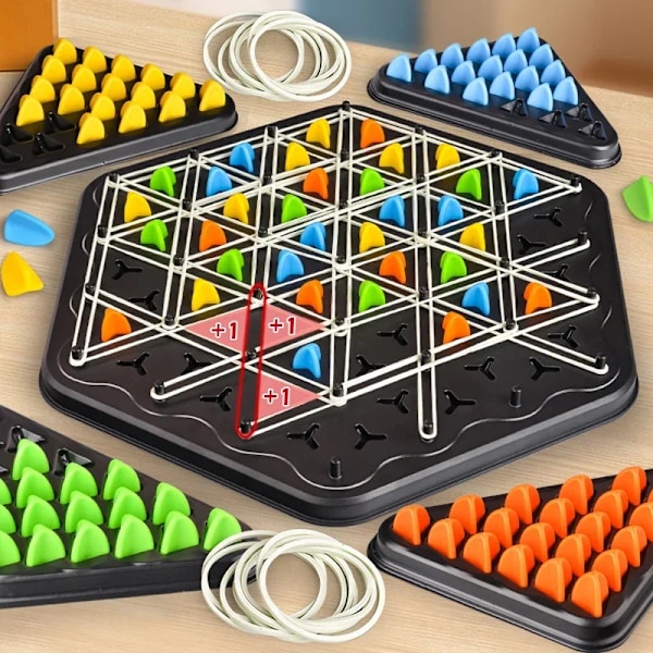 Uusi Ketju Kolmio Shakki Loisto Kaksintaistelu Lautastrategiapeli Lapsille ja Aikuisille Hauska Perhepeli Logiikka Shakki Rata Pöytäpeli (D) color OOXX Checkerboard