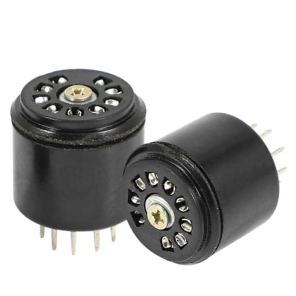 4x 9-Pin Bakelit Vakuumrörsockel Sparare bas För 12AX7 12AU7 ECC82 ECC83 förstärkare, 4 st[D] Black