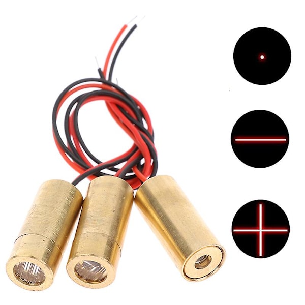 Kobber Laserhoved 650nm 9mm 3V 50mW Laser Kryds Diode Modul Rød Laser HFMQV A2(Line)