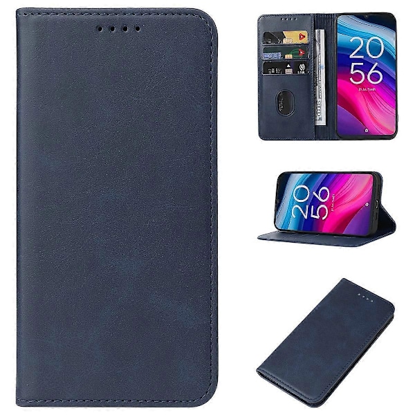 Magnetiskt Läderfodral För TCL 505 Blue