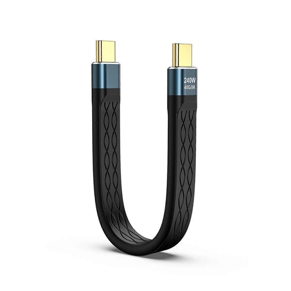 USB 4-kabel for Thunderbolt4/3 240W, 40 Gbps dataoverføring 8K@60Hz video USB C til USB C-kabel 240W hurtigladekabel grå[D] Black