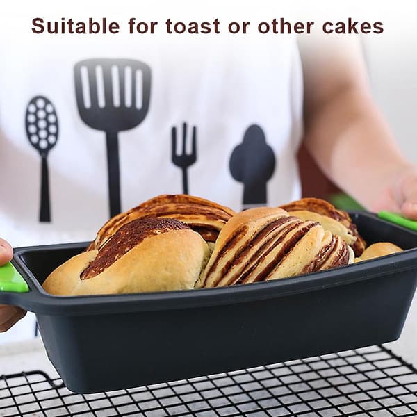 Rektangulær brødform i silikon, toastbrødform, kakebrett, lang firkantet kakeform [D] Dark Grey