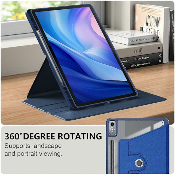 Fodral för Lenovo Tab P12 TB371FC Läder+Akryl+TPU Stativ Tabletskydd med Auto Väcka/Sova