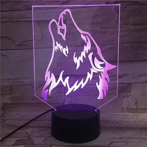 Ulvehode 33d LED Nattlys Barnerom Bordlampe[D]