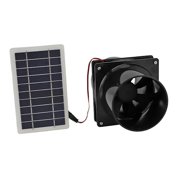 10W 12V Solardriven Utsugsfläkt kompatibel med Runda Rör ABS Solpanel Ventilationsfläkt Kit kompatibel med Husdjurshus Hönshus Husbil Växthus[D]