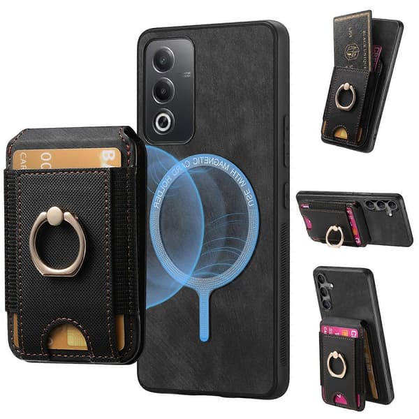 Retro Stand Kort Etui Til OPPO Find X5 Pro[D] Black