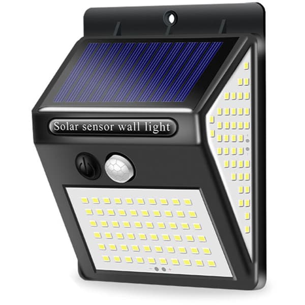 Utomhus solcellsdriven LED-garagelampa, 1200 mAh, med PIR-sensor, 20 SMD 2835 COB LED, verandabelysning (D)
