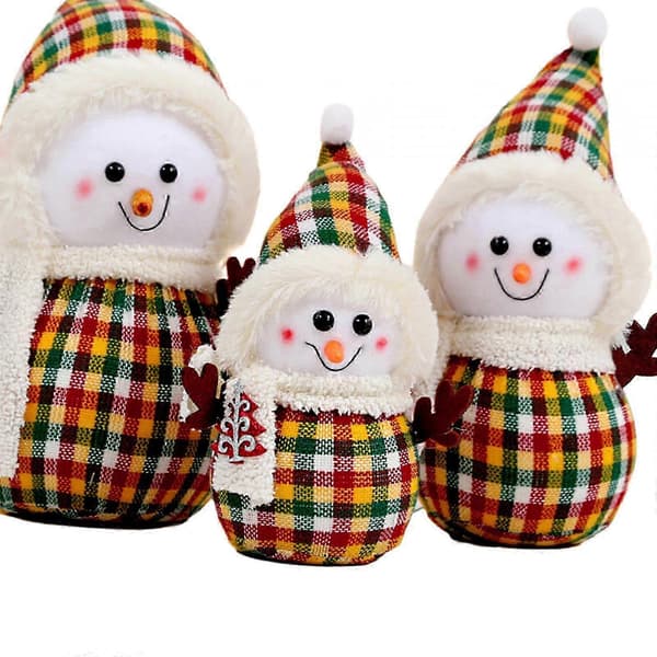 Juletræs plysdukker til julepynt, familiesæt [D] Scottish Snowman