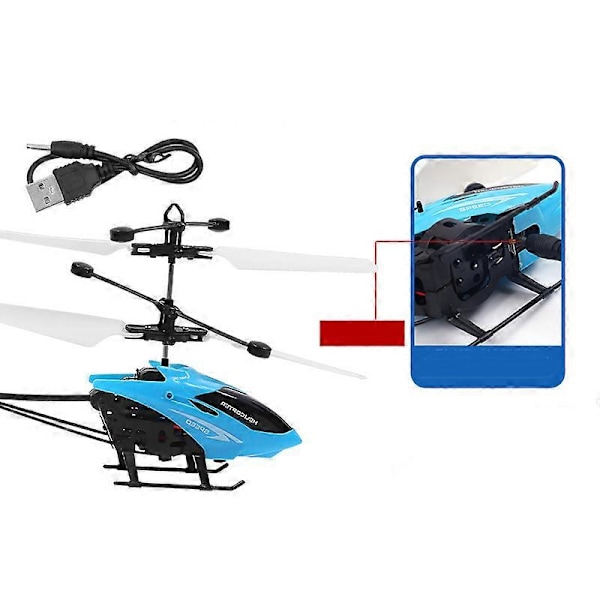 Helikopter LED Blinkande Ljus Infraröd Induktion Drönare Barnleksaker Flygplan USB Laddning Fjärrkontroll Leksak Pojkpresent