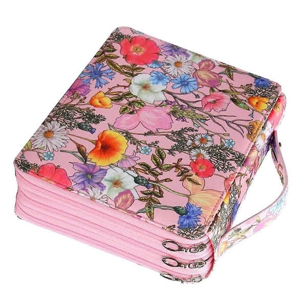 Farveblyantetui med lynlåslukning Kapacitet Polyester Pen Organizer Blyantholder til studerende eller kunstner D[D] Pink