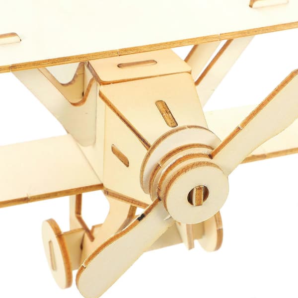 DIY Flymodel Træflymodel Sæt til Børn Praktisk Leg [D] Light Brown 21.00X17.00X0.20CM